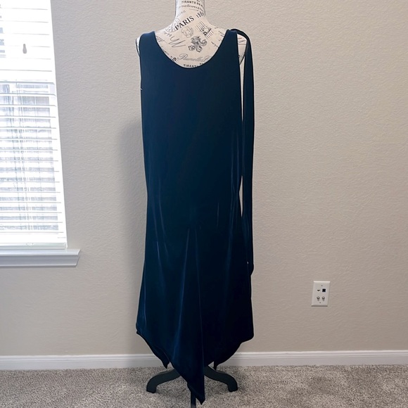 Jet Lag Vintage Great Gaspy Flapper Midnight Blue Dress with Attached Scarf - Picture 6 of 11